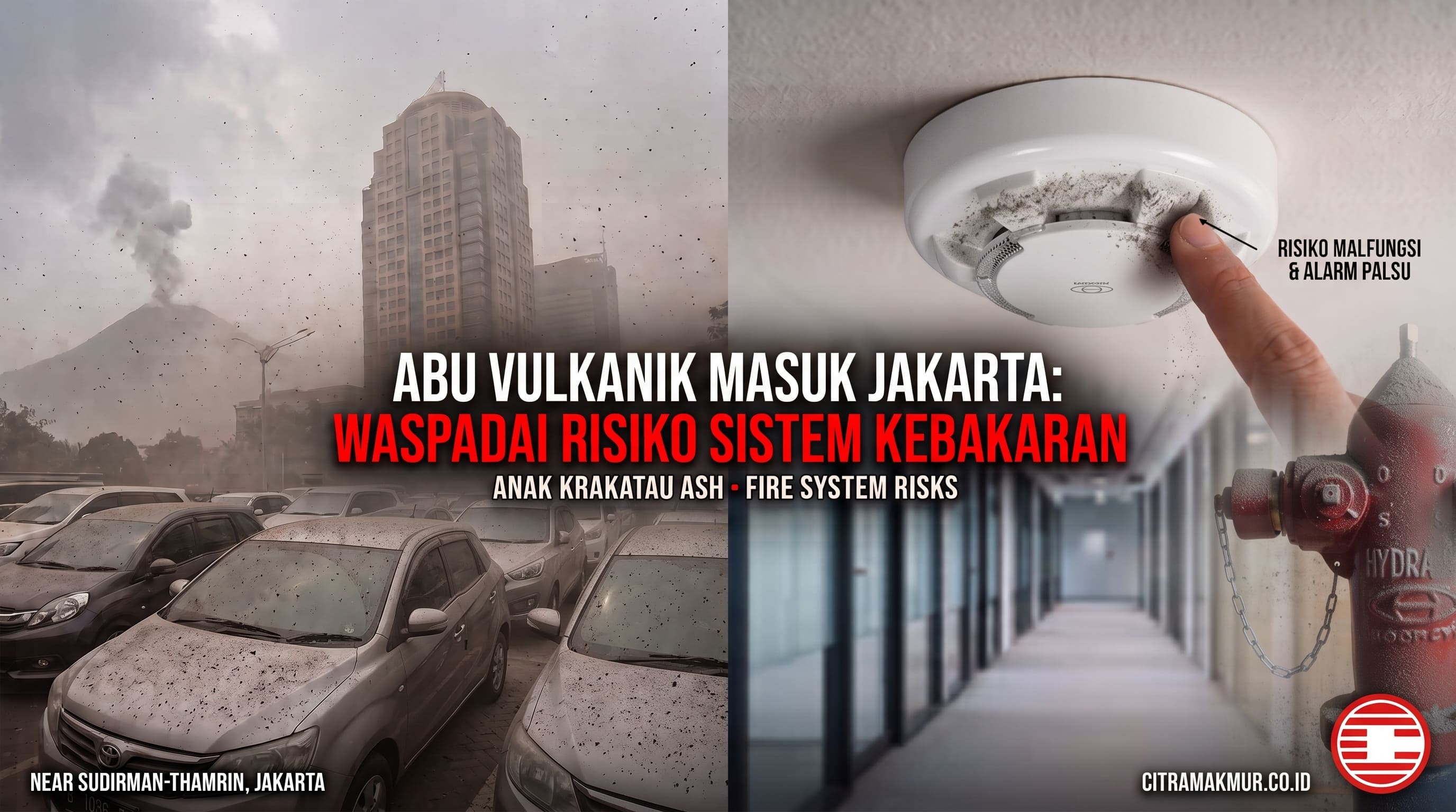 Hujan Abu Vulkanik Masuk Jakarta: Waspadai Risiko Gangguan pada Sistem Proteksi Kebakaran Gedung