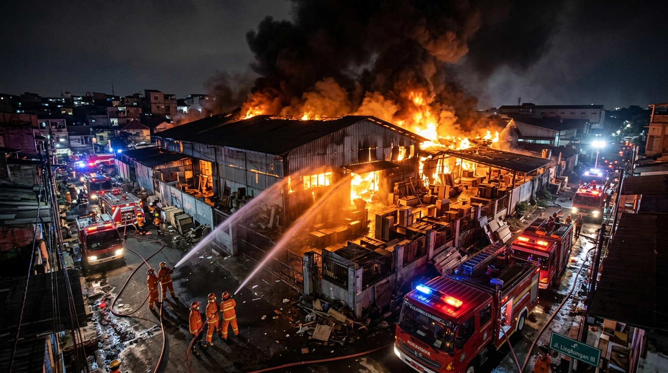 Kebakaran Hebat Melanda Pabrik Mebel Seluas 2.100 Meter Persegi di Kalideres: Peringatan Pentingnya Proteksi Kebakaran Bangunan